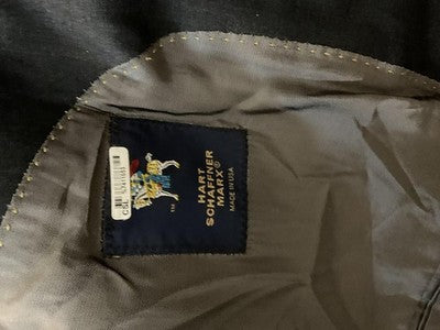 Hart Schaffner Marx Suit Jacket Men 46 Gray Wool Two Button Lined Blazer USA