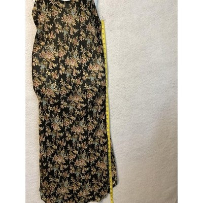 Cacique Dress Womens Small Black Floral Slip Nightgown Chemise Spaghetti Strap