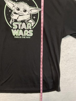 Star Wars Shirt Mens 2X Big Black Grogu Mandalorian Tee Mad Engine Short Sleeve