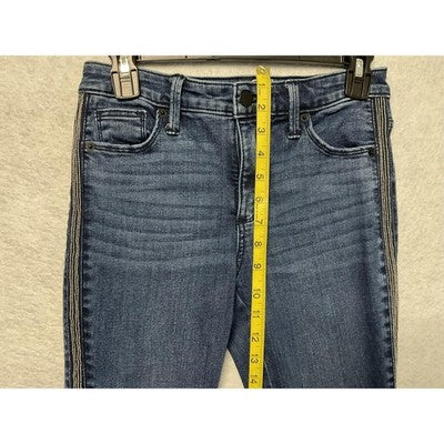 Universal Thread Jeans Womens 2 /28R Blue High Rise Skinny Tuxedo Stripe Stretch