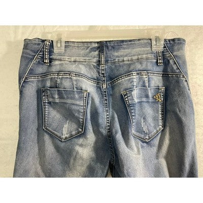 VIP Jeans Skinny Jeans Womens 13 Blue Distressed Ripped Denim Streetwear