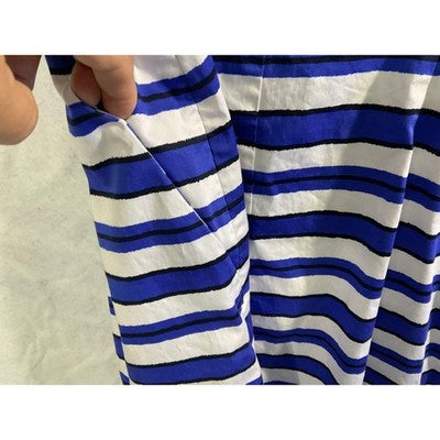 Gap Striped Sheath Dress Womens 14 Blue White Pockets Adjustable Straps Nautical