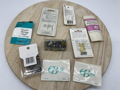 Vintage Mixed Brands Hem Tape Sewing Notions Lot Wrights Needles Pins Bell