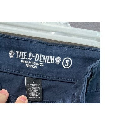 D. Jeans Shorts Women's Size 5 Bermuda Mid Rise Dark Wash Denim Stretch