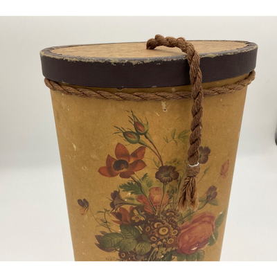VTG Oval Cardboard Gift Box 13" x 7" x 4.5" Wide w/ Lid & Rope Country Core