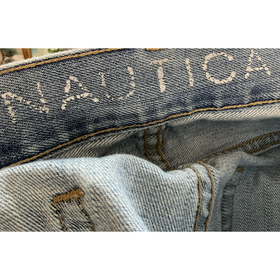 Nautica Jeans Mens 38x34 Blue Light Wash Straight Leg Denim Classic 5-Pocket
