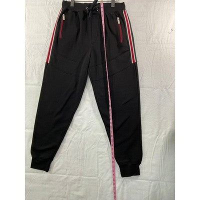 One Point One Joggers Mens XL Black Red Green Side Stripe Zipper Streetwear