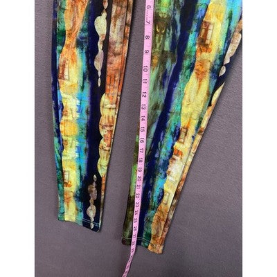 Like an Angel Womens M Stretch High-Rise Button Closure Pant Festival Abstract