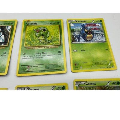 Pokemon TCG Card Lot 6ct Caterpie Karrablast Volbeat Spewpa Cacnea Grass Bug