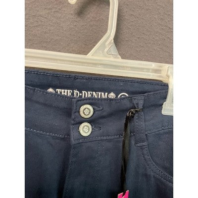 D. Jeans Shorts Women's Size 5 Bermuda Mid Rise Dark Wash Denim Stretch