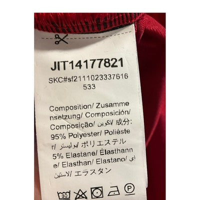Shein Curve Midi Dress Womens 0XL Red Velvet Ruched V-Neck Bodycon Holiday Party