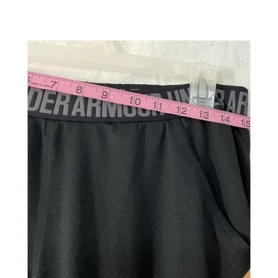 Under Armour Capri Pants UNISEX MED Black Elastic Waist Pockets Athletic Pant