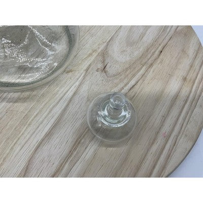 Clear Glass Liquor Bottle Decanter Squat Round with Stopper 750 ML Made in Italy