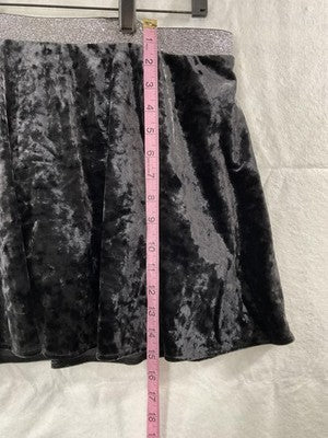 Y2K Arizona Jean Co Skort Girls XL 18 1/2 Plus Black Velvet Glitter Waist Skater