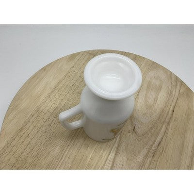 Vintage Walt Disney World Dad Milk Glass Mug White Gold Castle Cinderella
