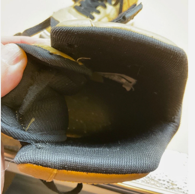 Nike Air Force 1 Shoes Womens Size 8 Gold Black Metallic Sneakers 395751-701