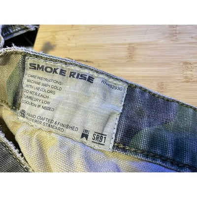 Smoke Rise Cargo Pants Mens 36/34 Camo Distressed Paint Splatter Streetwear SR91