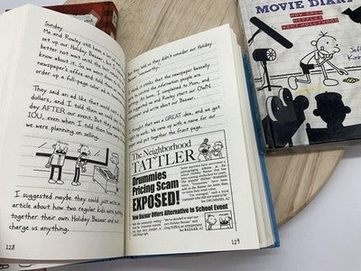 Jeff Kinney Diary Of A Wimpy Kid 3-Book Hardcover Set Blue Red White Cabin Fever
