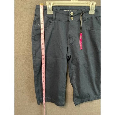D. Jeans Shorts Women's Size 5 Bermuda Mid Rise Dark Wash Denim Stretch