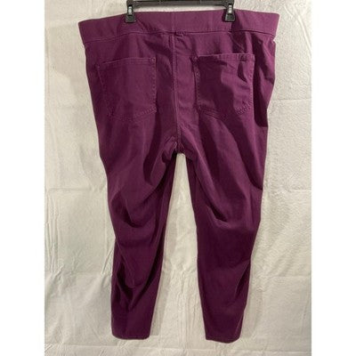 Venezia Pull On Pants Womens 24 Purple Stretch Tapered Lane Bryant Trousers