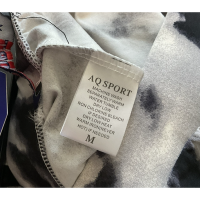 AQ Sport Shirt Shorts Set Womens Medium Black White Tie Dye Lounge Activewear