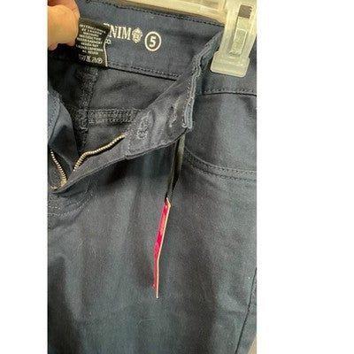 D. Jeans Shorts Women's Size 5 Bermuda Mid Rise Dark Wash Denim Stretch