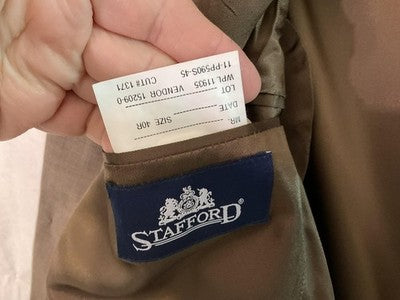 VTG Stafford Suit Jacket Men 40 Brown Wool Three Button Lined Blazer Honduras