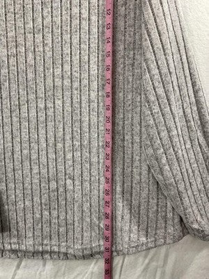 DOLANE Shirt Womens 4XL Gray Ribbed Knit Striped Long Sleeve Plus Size Top