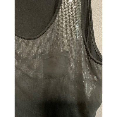 New York & Company Black Sequince Tank Top 2X Women's Plus Sleeveless