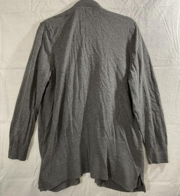 Croft & Barrow Cardigan Womens 1X Gray Open Front Knit Long Sleeve Pockets