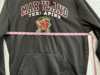 Maryland Terrapins Hoodie Sweatshirt Mens Large Black NCAA Football Colosseum