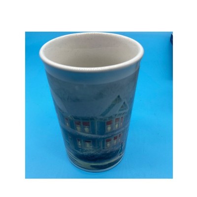 Thomas Kinkade Christmas Mug 2010 Victorian Family Winter House Scene