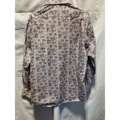 XMI Men's Large Button-Up Shirt, Colorful Long Sleeve, 100% Cotton