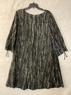 Worthington Blouse Womens 16W Black White Stripe 3/4 Sleeve Tunic Top Scoop Neck