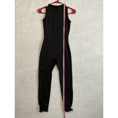 Honeycut Unitard Womens Small Black Sleeveless Dance One Piece Open Back Leotard