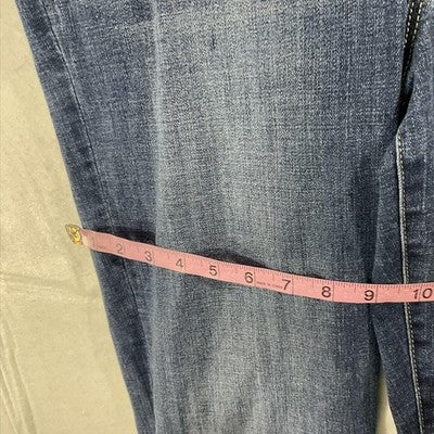 Liverpool Jeans Womens 14 Blue Medium Wash Straight Pull On Stretch Denim