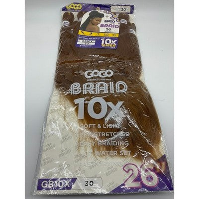 GOGO Braid 10X 26" Pre Stretched Hair Color 30 Super Value Pack Easy Braiding