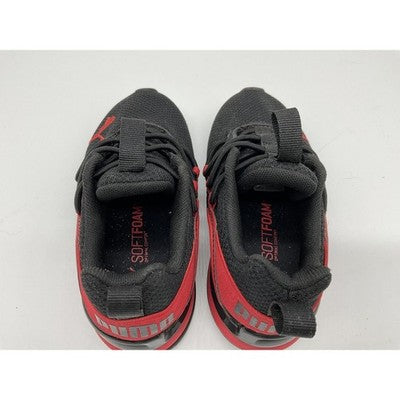 Puma Shoes Boys Size 11C Black Red SoftFoam+ Running Training Athletic 376358-01