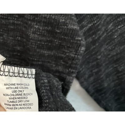 Distortion Sweater Womens Small Black Gray Hooded Knit Heathered Pullover Soft