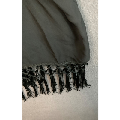 Top Black Sheer by Single Los Angeles 1XL USA Made Fringe Hem