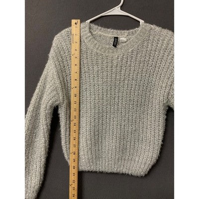Divided H&M Knit Silver Sparkle Women’s Sweater Metallic Size XS