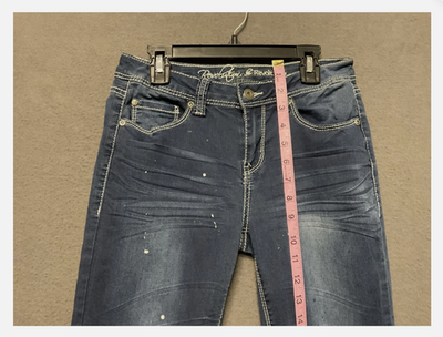 Revolution & Revolt Jeans Womens 3/4 Skinny Distressed Paint Splatter Juniors