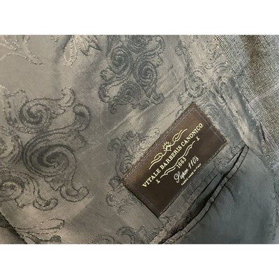 VTG Jos. A. Bank Suit Jacket Men 44S Gray Check Wool Cupro Lined Two Button USA