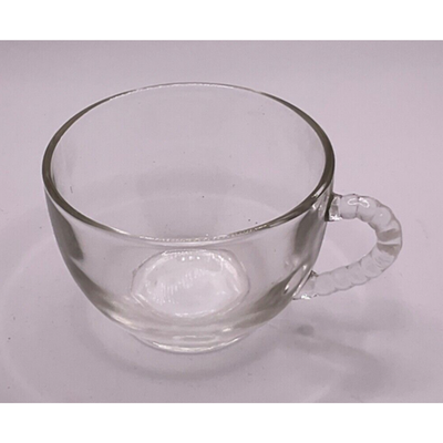Vintage Federal Glass Snack Plate & Cup Set - Cottage Homestead, Wheat Pattern