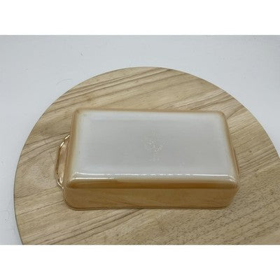 Vintage Fire-King Copper Tint Loaf Pan Milk Glass Baking Dish Oven Ware Made USA