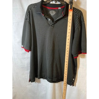 Callaway X Series Golf Polo XL, Striped Black/White/Red, 100% Polyester Casual