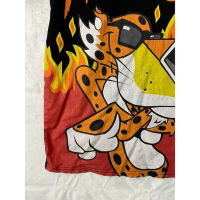 Cheetos Flamin Hot Graphic T-Shirt Mens Large Black Chester Cheetah Flame Tee