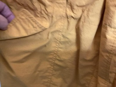 Larry Levine Jacket Womens Medium Yellow Twill Parka Zip Pockets Drawstring