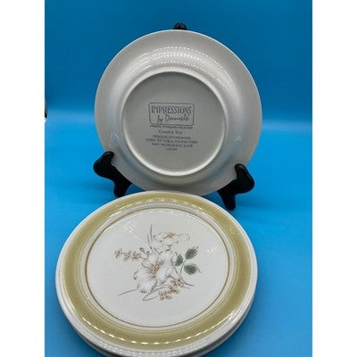 Vtg Impresions By Danielle Riverside Dinner Plates Set Of 4 Genuine Stoneware