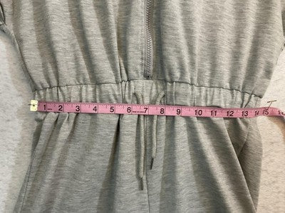 SHEIN Romper Womens Large Gray Hooded Short Sleeve Zip Front Jersey Casual
